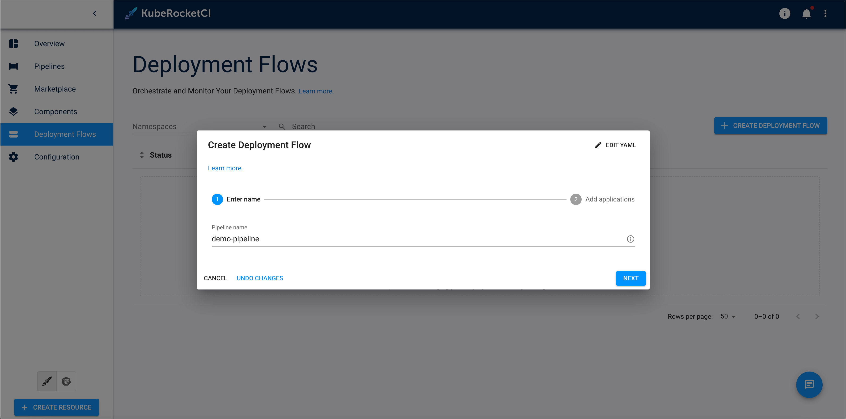 Create pipeline Create pipeline