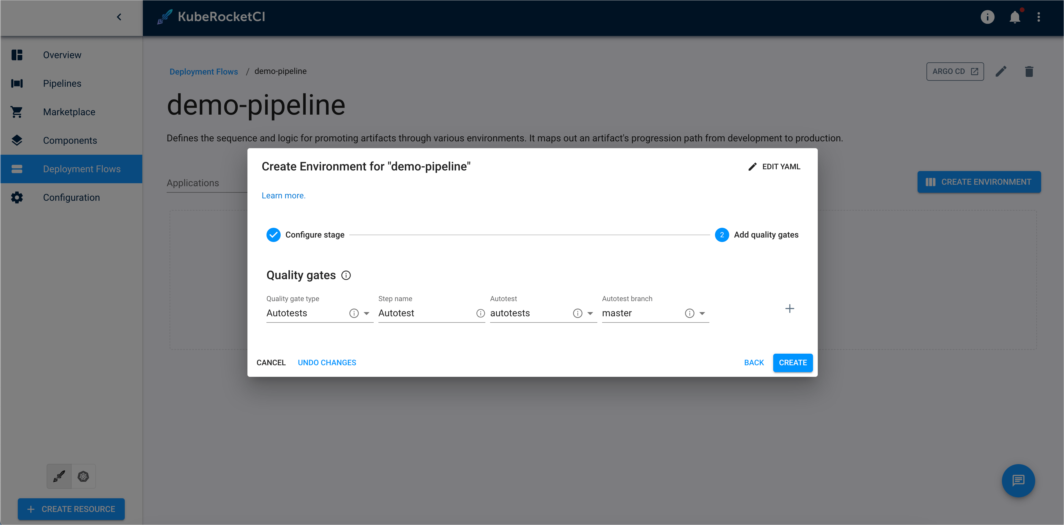 Configure stage Configure stage