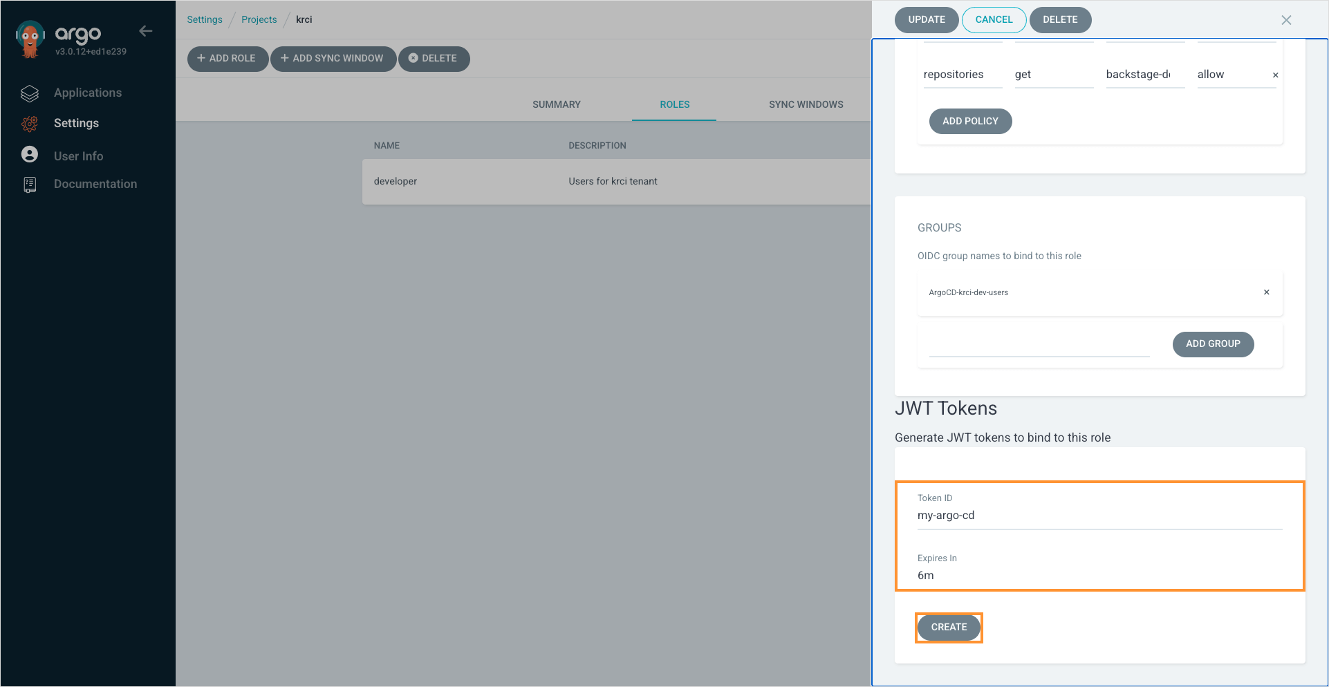 Create JWT token