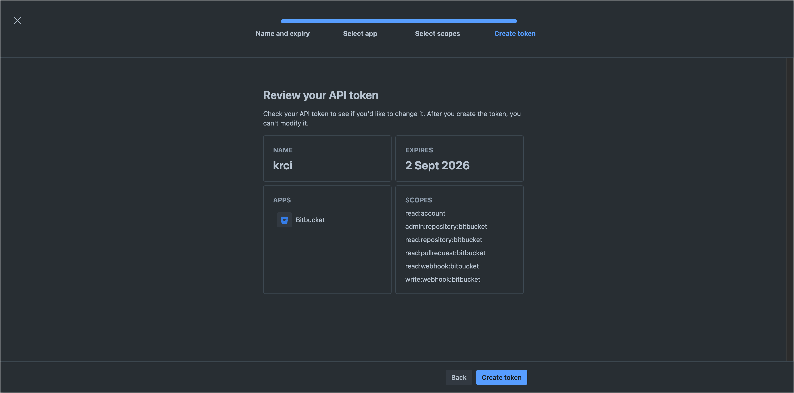 Create token Create token