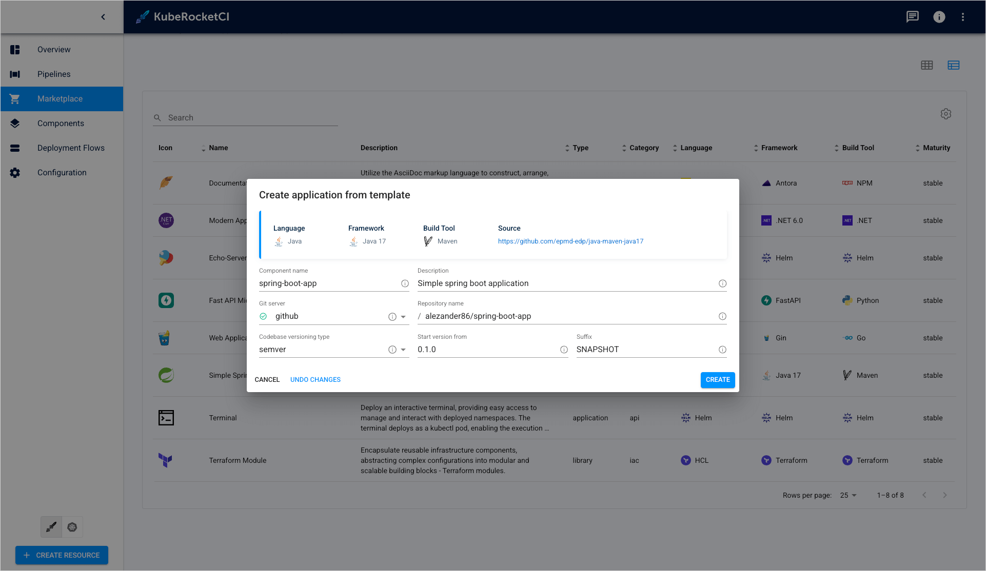 Application creation Application creation