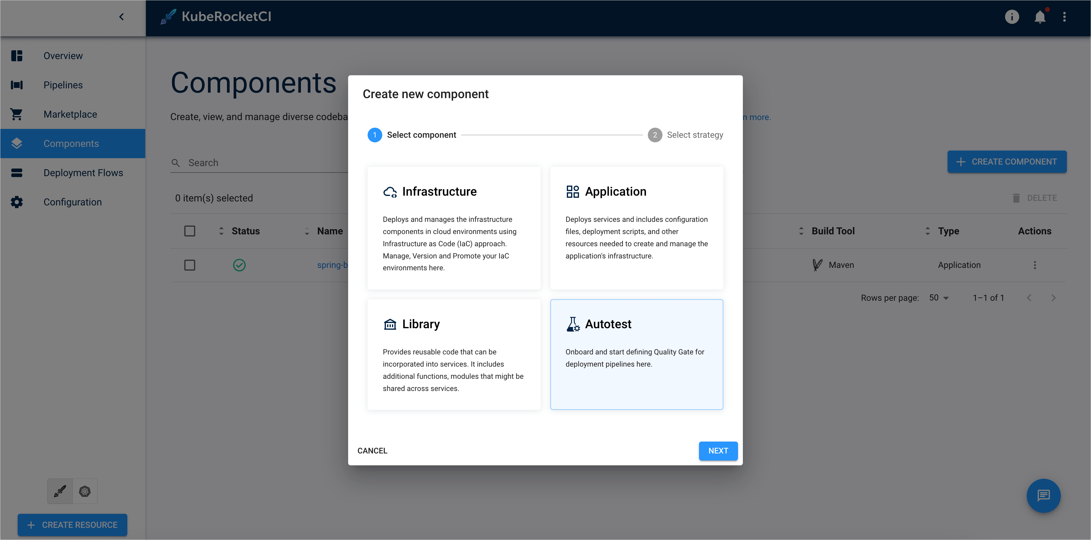 Autotests component Autotests component