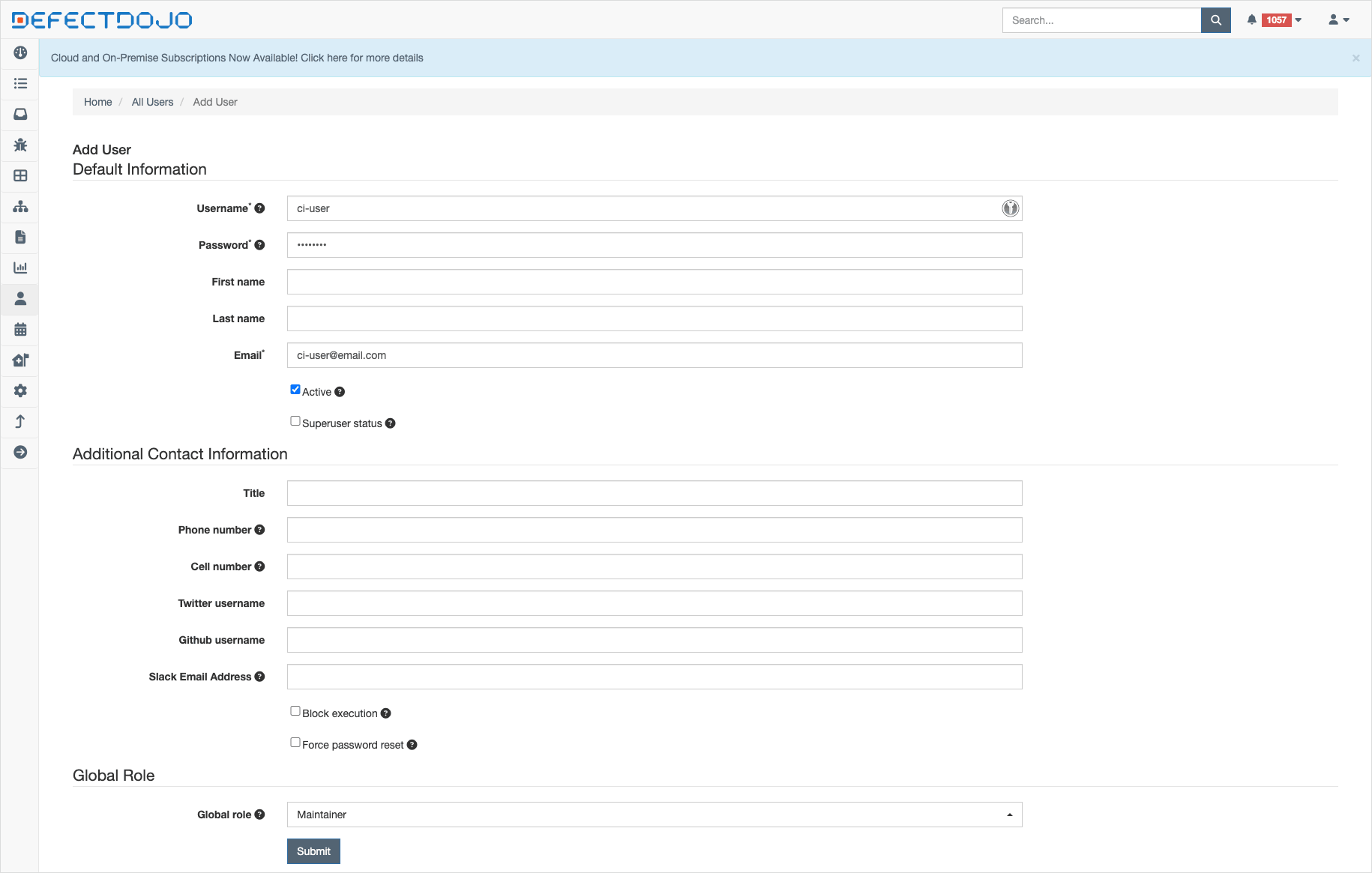 DefectDojo set user permission DefectDojo update manual secret