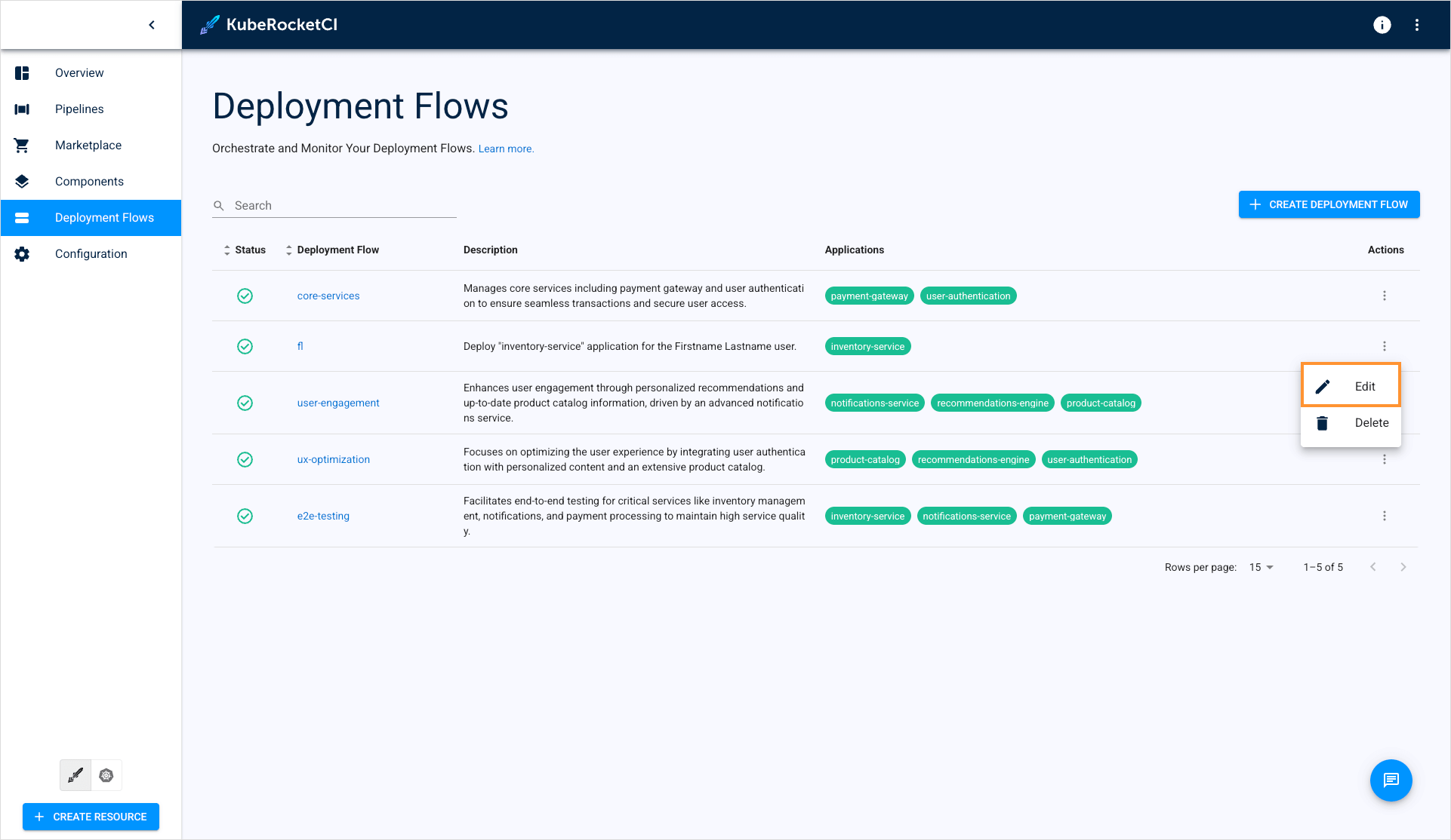 Delete deployment flow Delete deployment flow