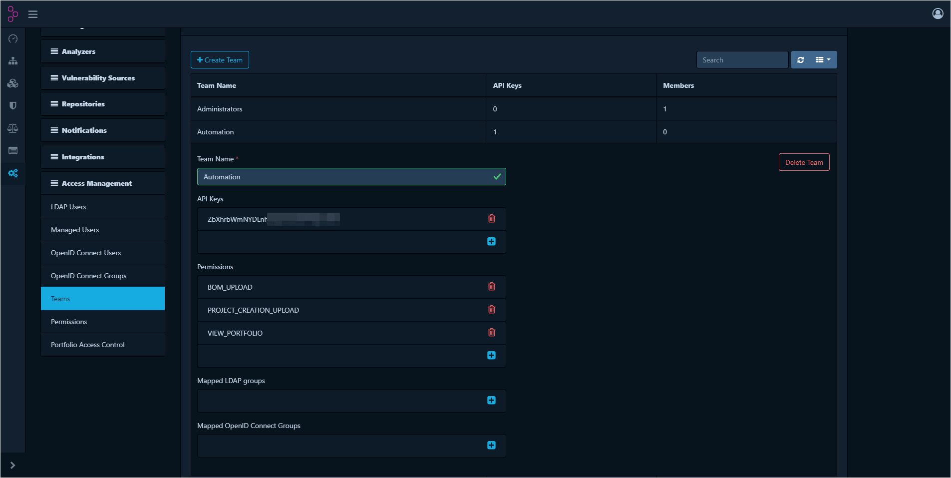 Dependency-Track settings Dependency-Track settings