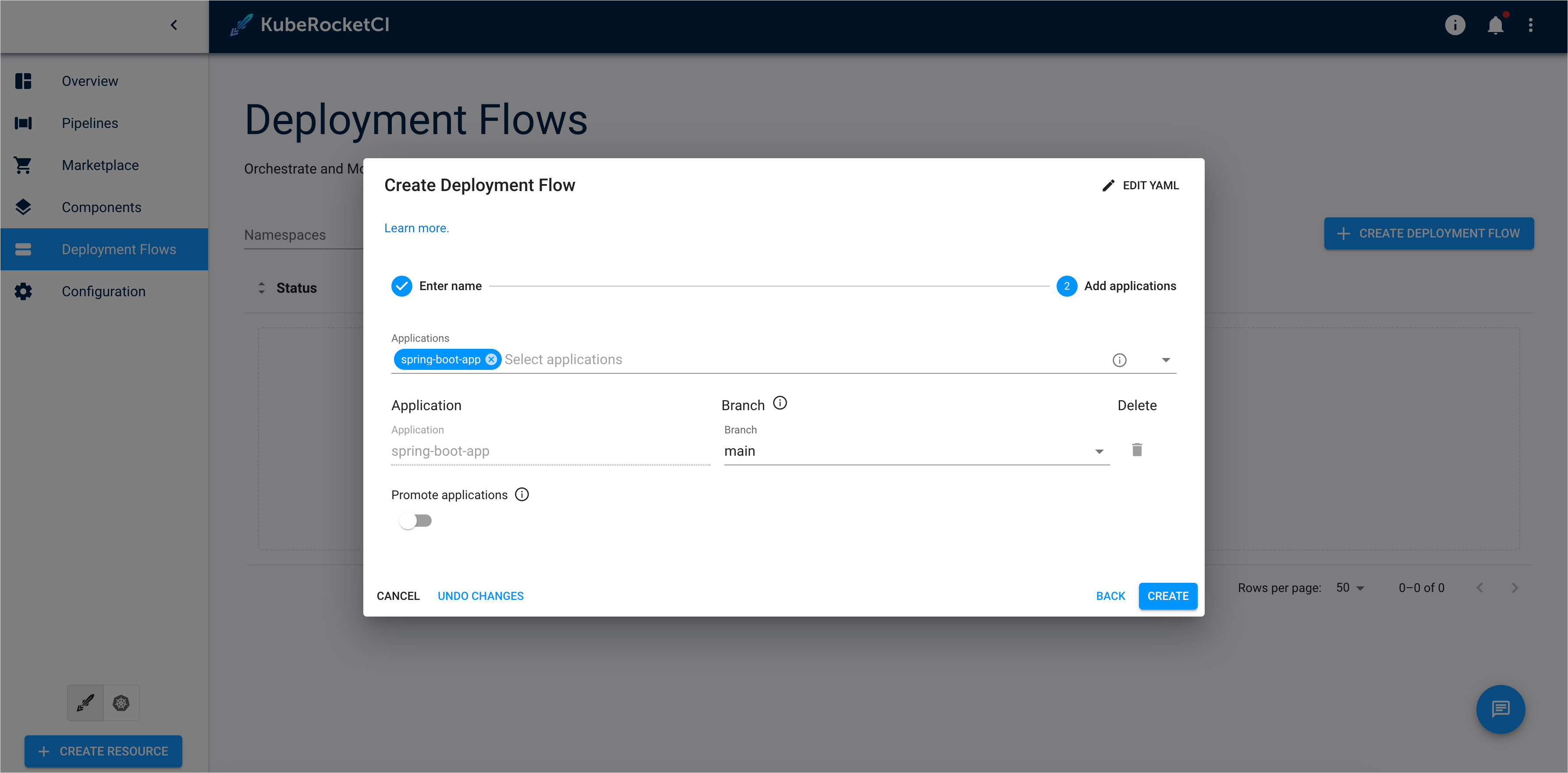 Add application to deployment Add application to deployment