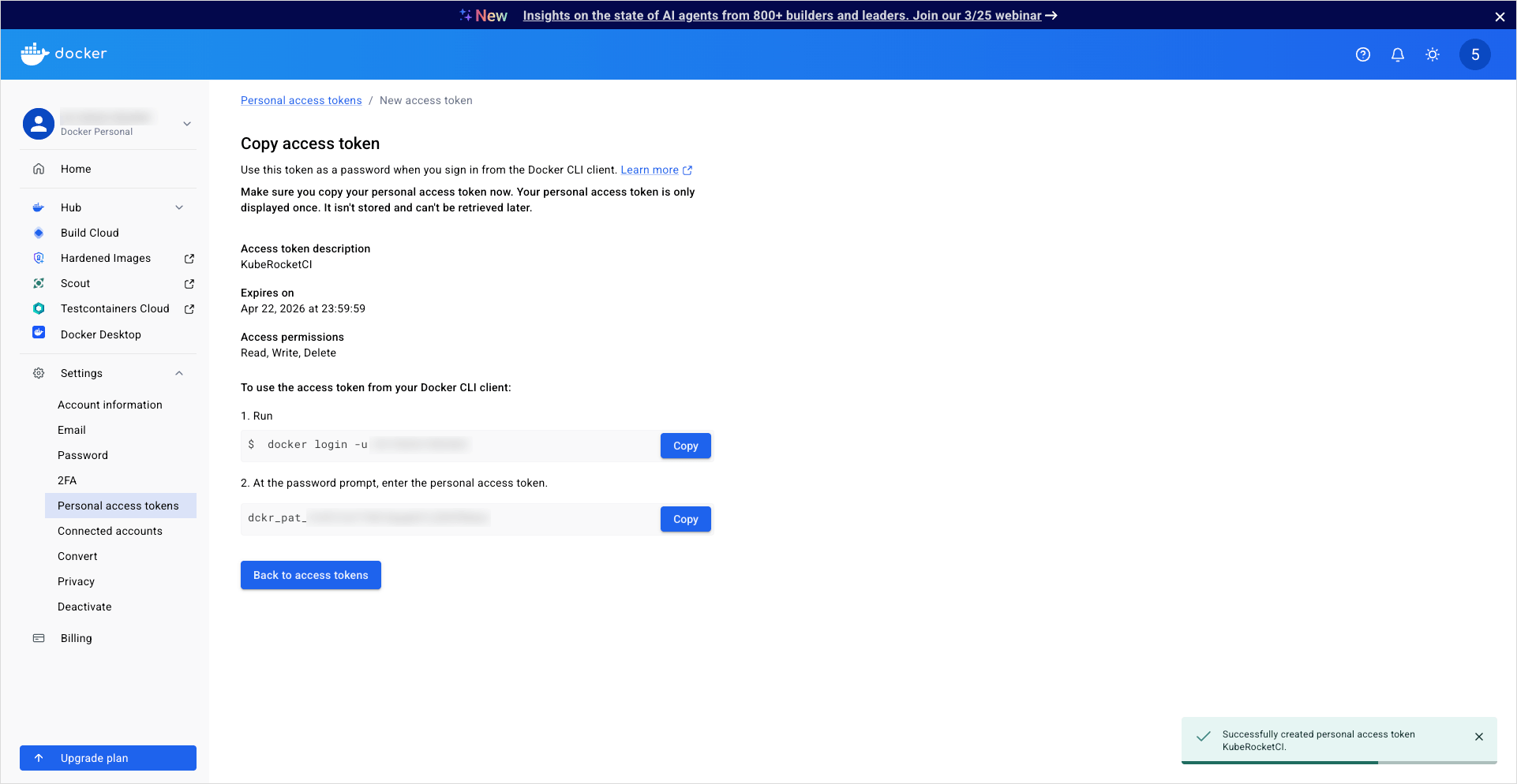 DockerHub token DockerHub token