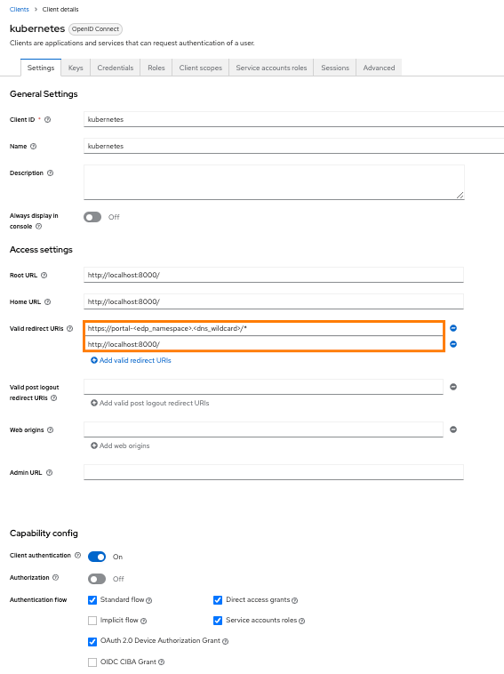 Keycloak client configuration Keycloak client configuration