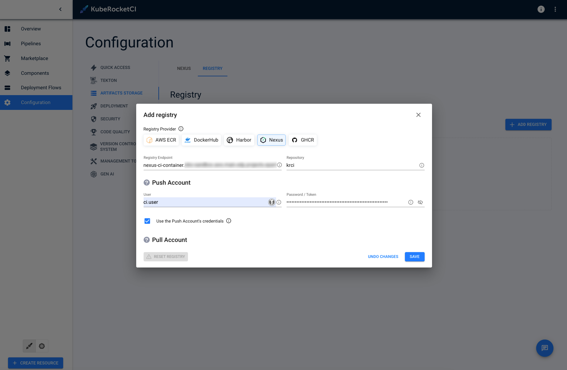 Kuberocketci add nexus registry Kuberocketci add nexus registry