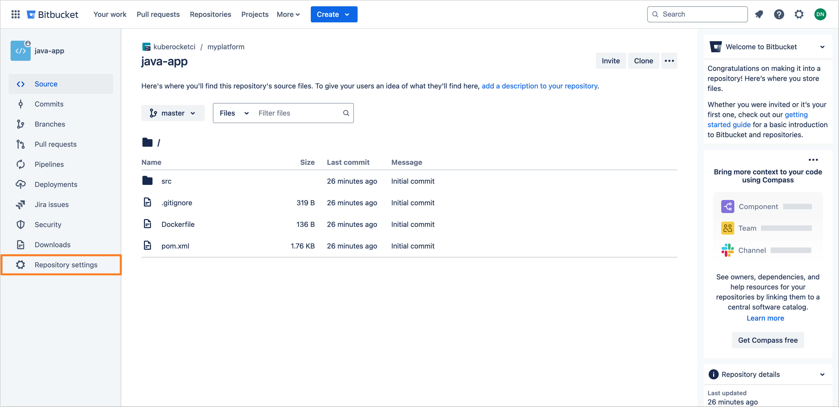 Repository settings Repository Settings