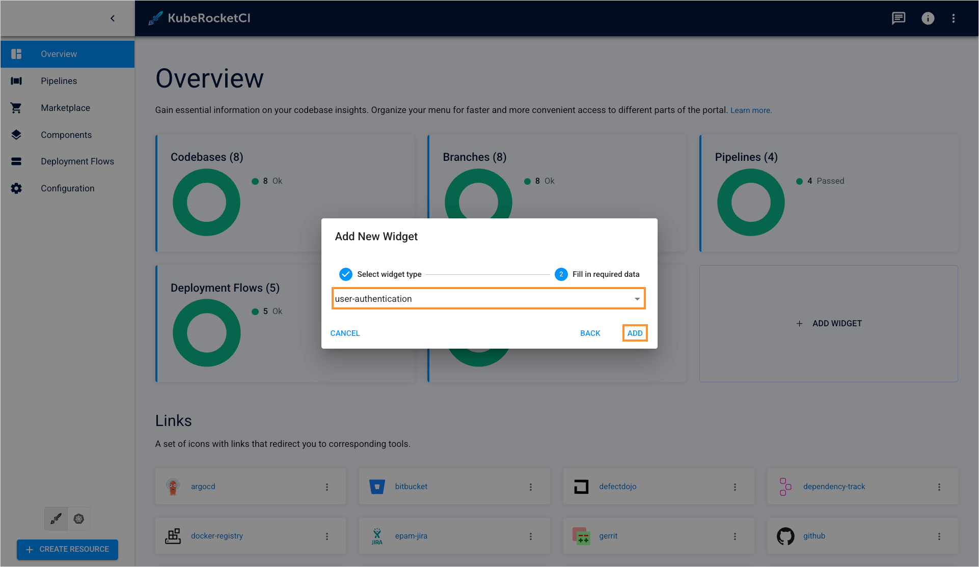 Select application to track Select application to track
