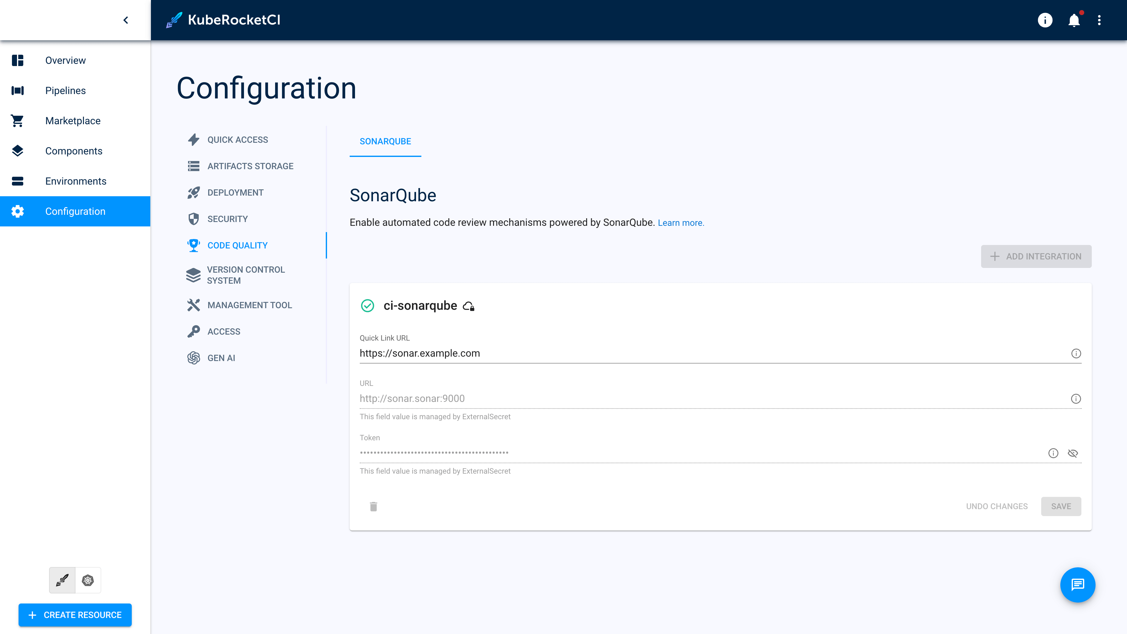 SonarQube managed by external secret operator SonarQube managed by external secret operator