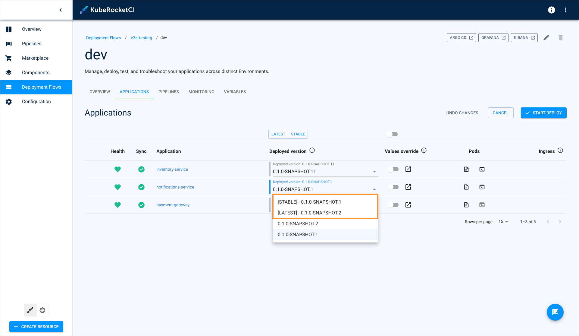 Stable and latest application tag Stable and latest application tag