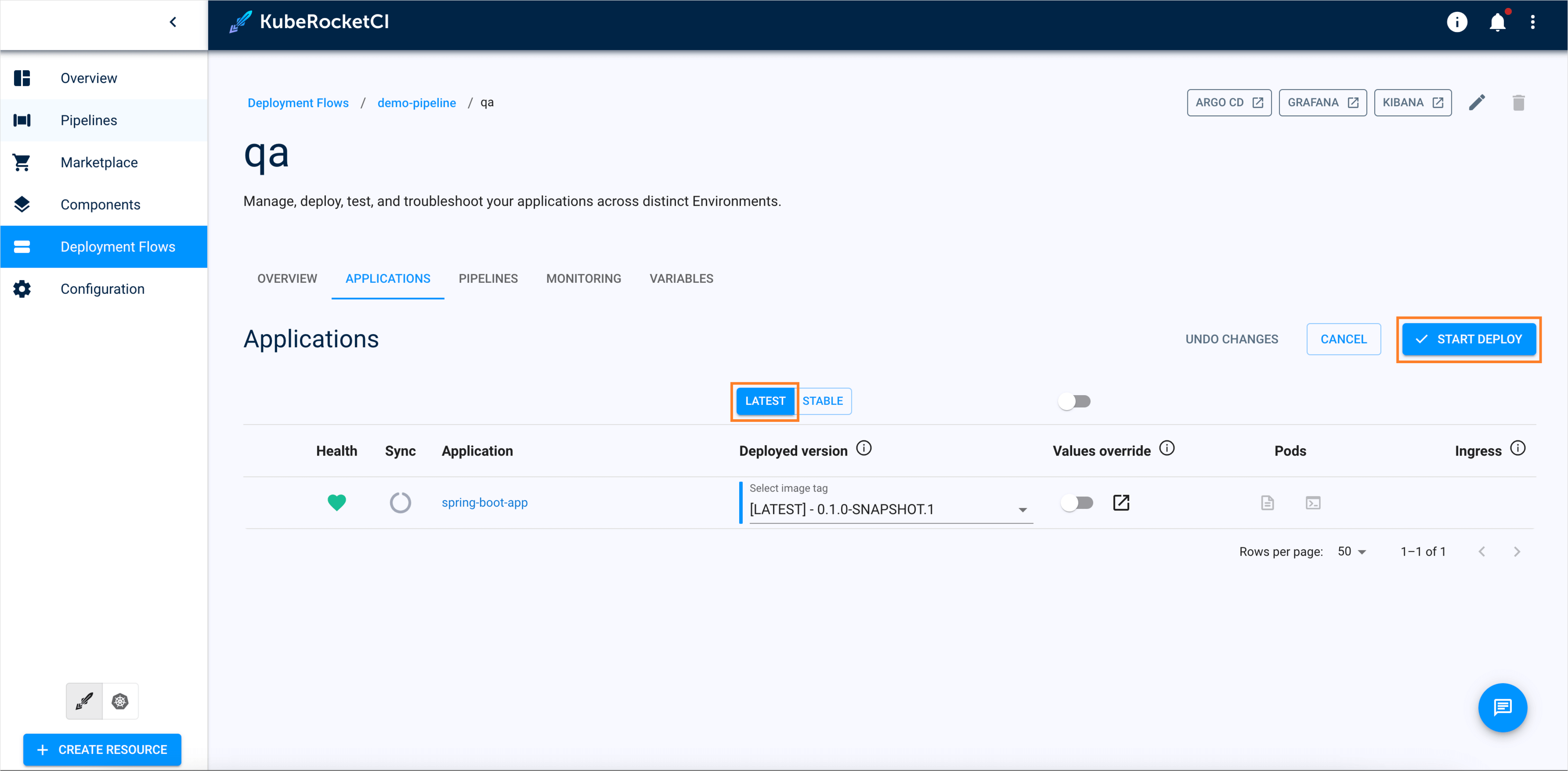 Deploy application Deploy application