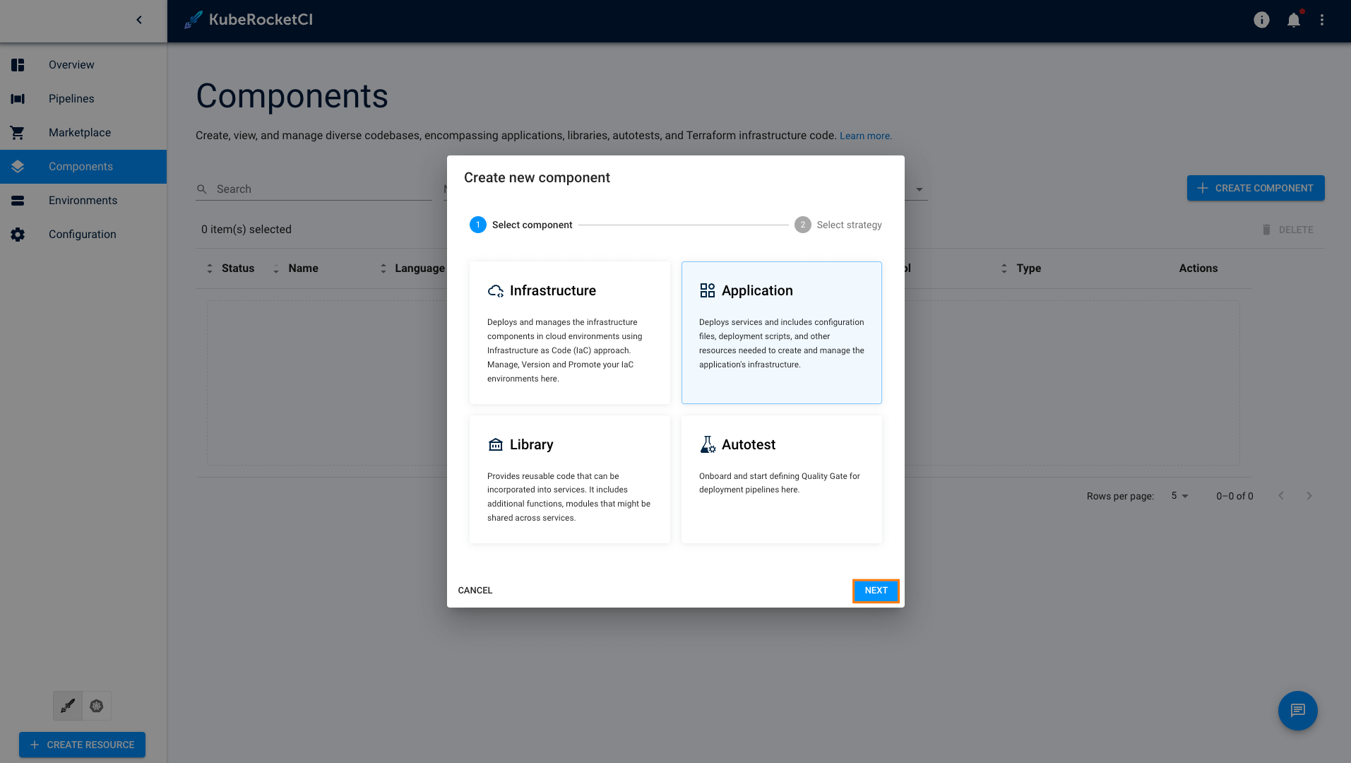 Create Application Menu Create Application Menu