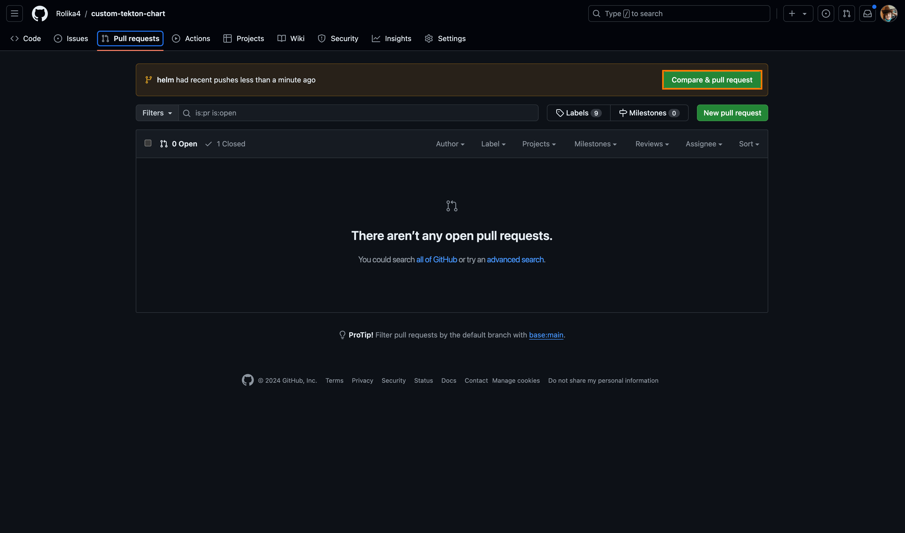 Create pull request Create pull request