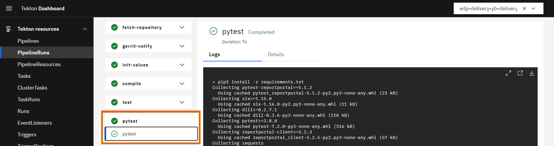 Tekton task successfully executed Tekton task successfully executed
