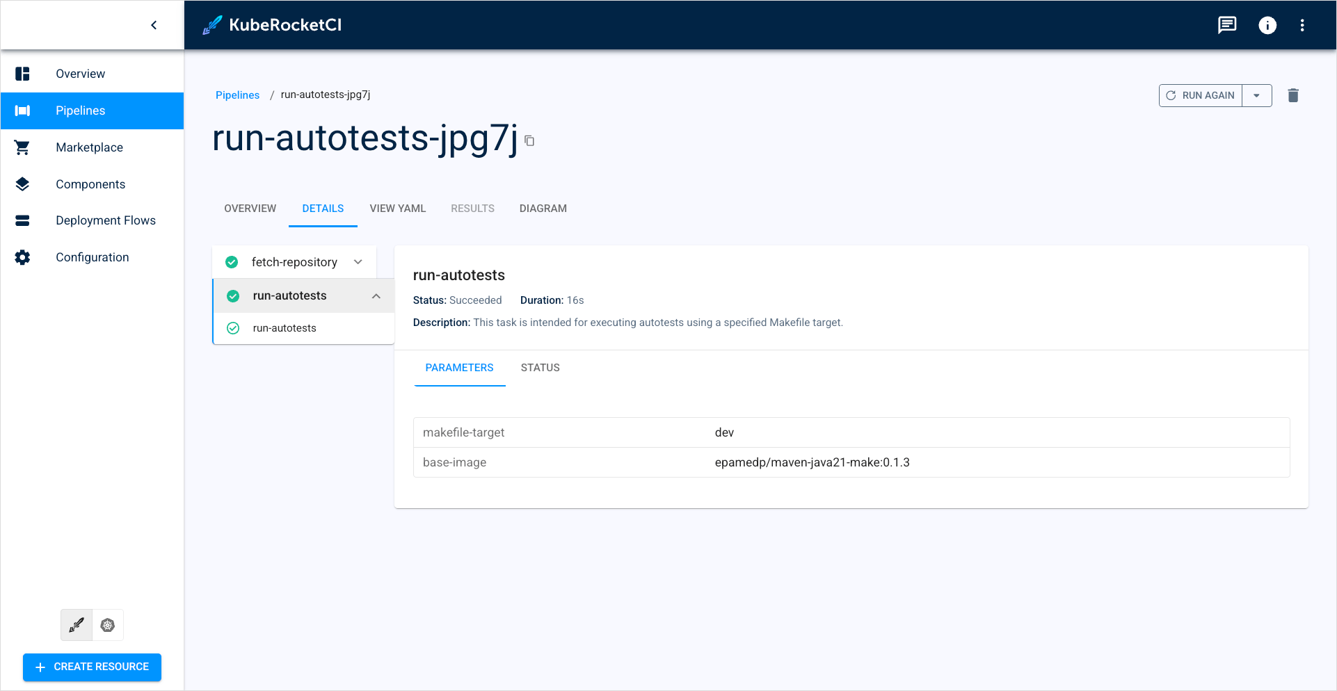 Test pipeline